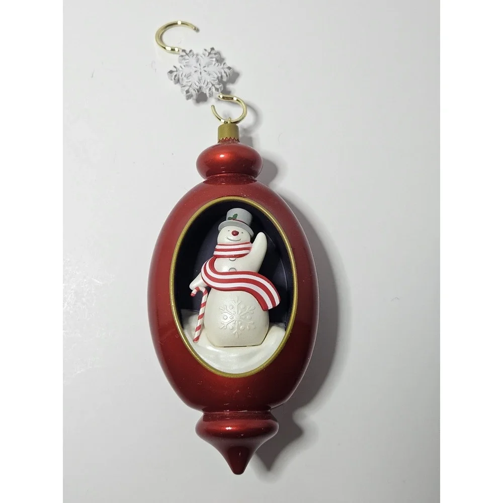 Hallmark 2022 Top Hat Snowman Ornament Limited Edition Indent Scene NIB